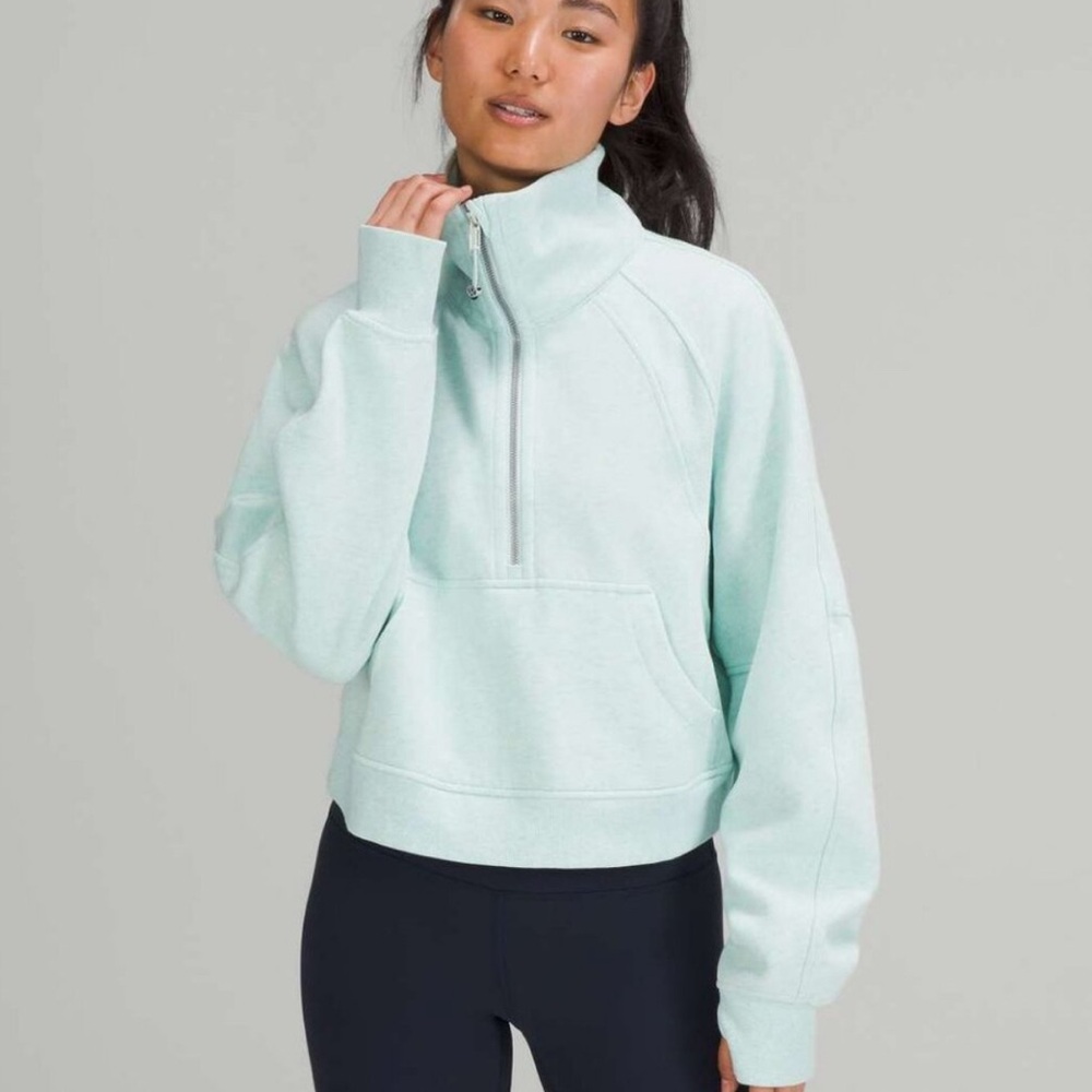 Lululemon Funnel Neck Scuba in Heathered Delicate Mint XL/XXL